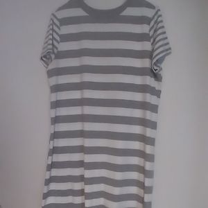 Striped Grey and White Dress